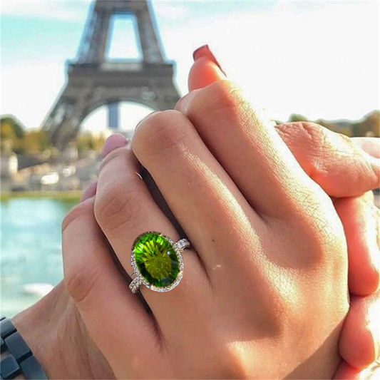 Green Stones Diamond Rings